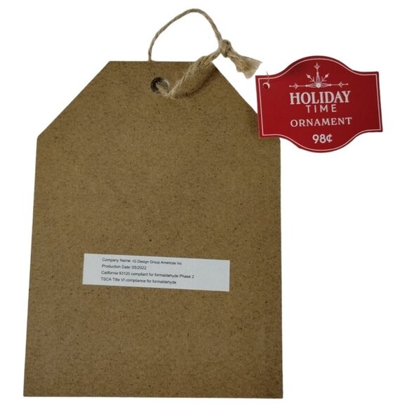 Holiday Time 5 Pack Assorted Rustic Retro Wooden and Metal Christmas Ornaments - Picture 6 of 9